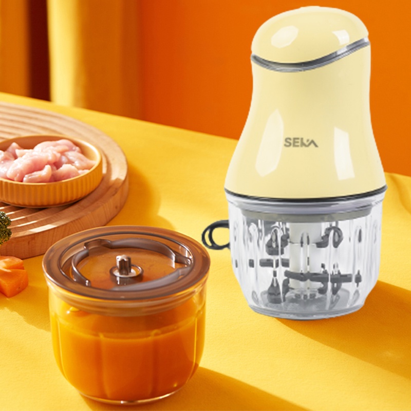 Máy xay ăn dặm cho bé SEKA 6 lưỡi dao dung tích 0,3L, Máy xay đa năng SEKA 6 lưỡi cối thủy tinh cho bé ăn dặm