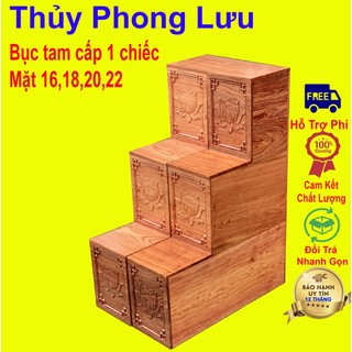Bục tam cấp bậc thang kê thần tài hộp hoa sen cỡ mặt 16,18,20,22cm