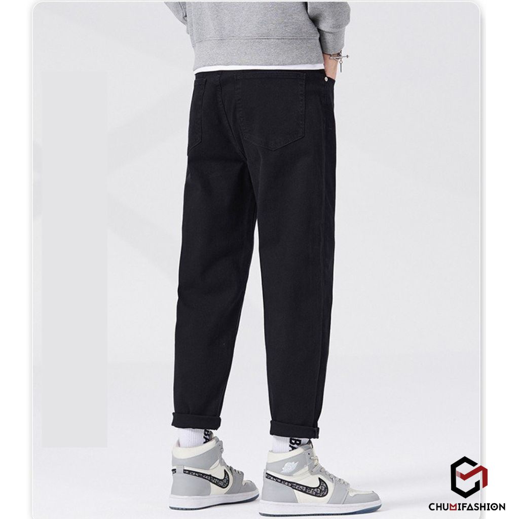 Quần Jean Nam CHUMI Đứng Form Dáng Baggy Cạp Cao Hack Dáng Basic Hottrend Phong Cách Hàn Quốc QD362