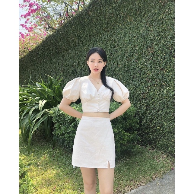 Set áo và chân váy rời Linen