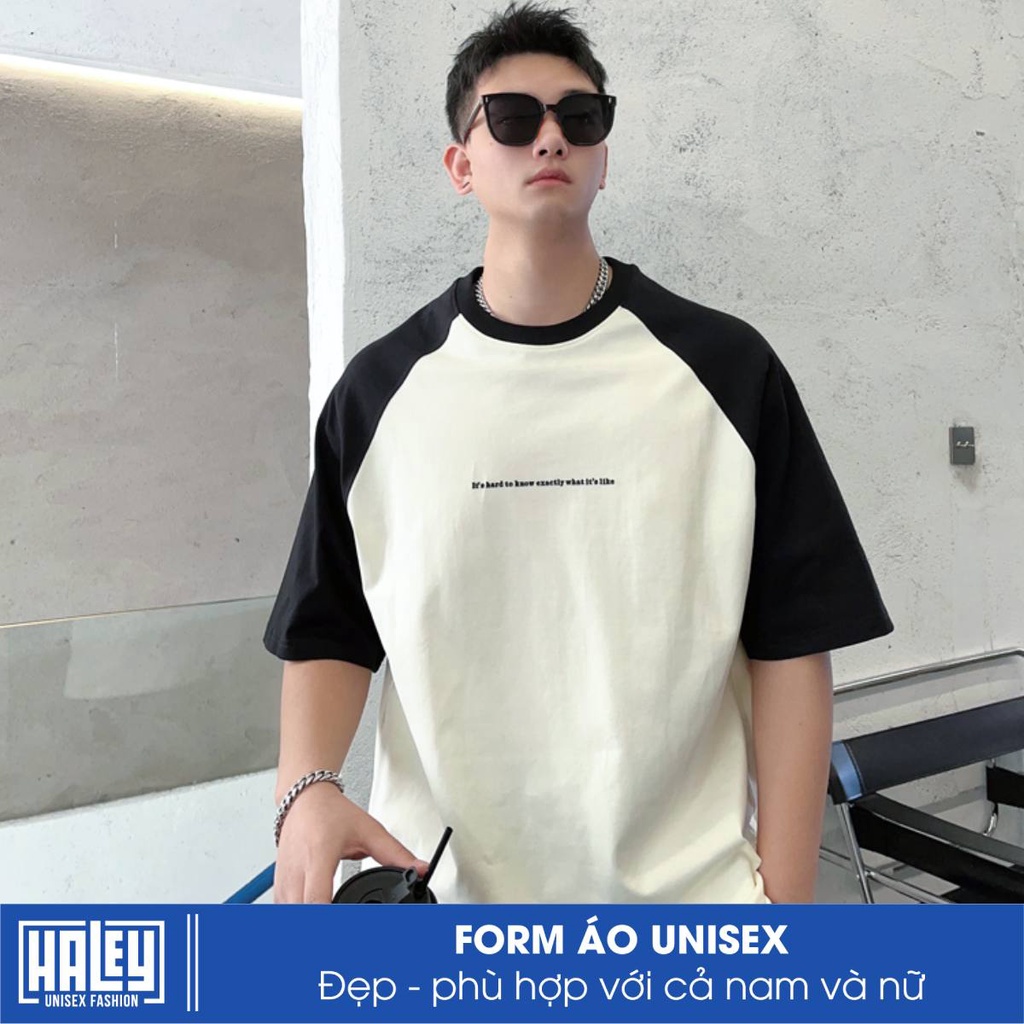 Áo Thun Raglan Unisex TN235 Nam Nữ Basic Form Rộng Tay lỡ chất cotton 100% siêu thoáng mát HALEY