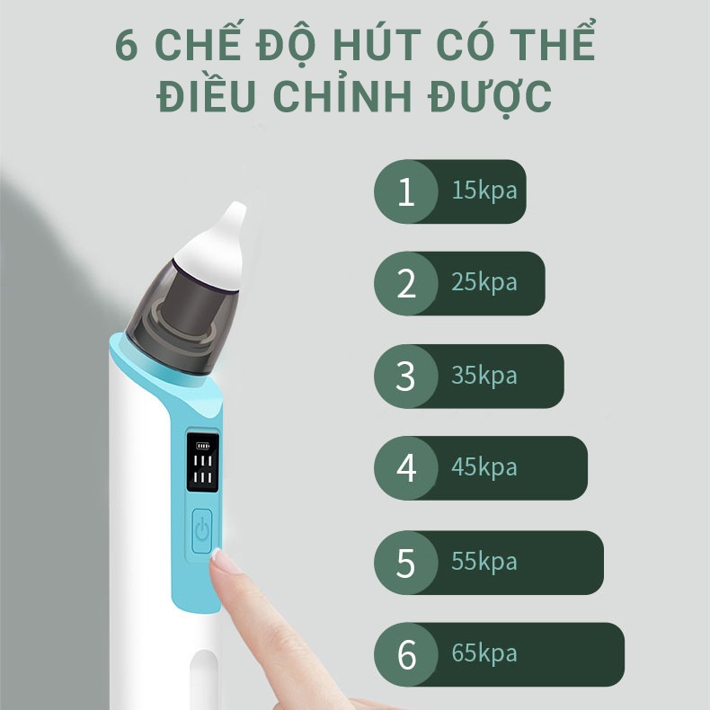 Máy hút mũi cho bé sơ sinh Mom Mama - Sản phẩm được Bác Sỹ Nhi khuyên dùng - An toàn tuyệt đối cho bé - 6 chế độ hút