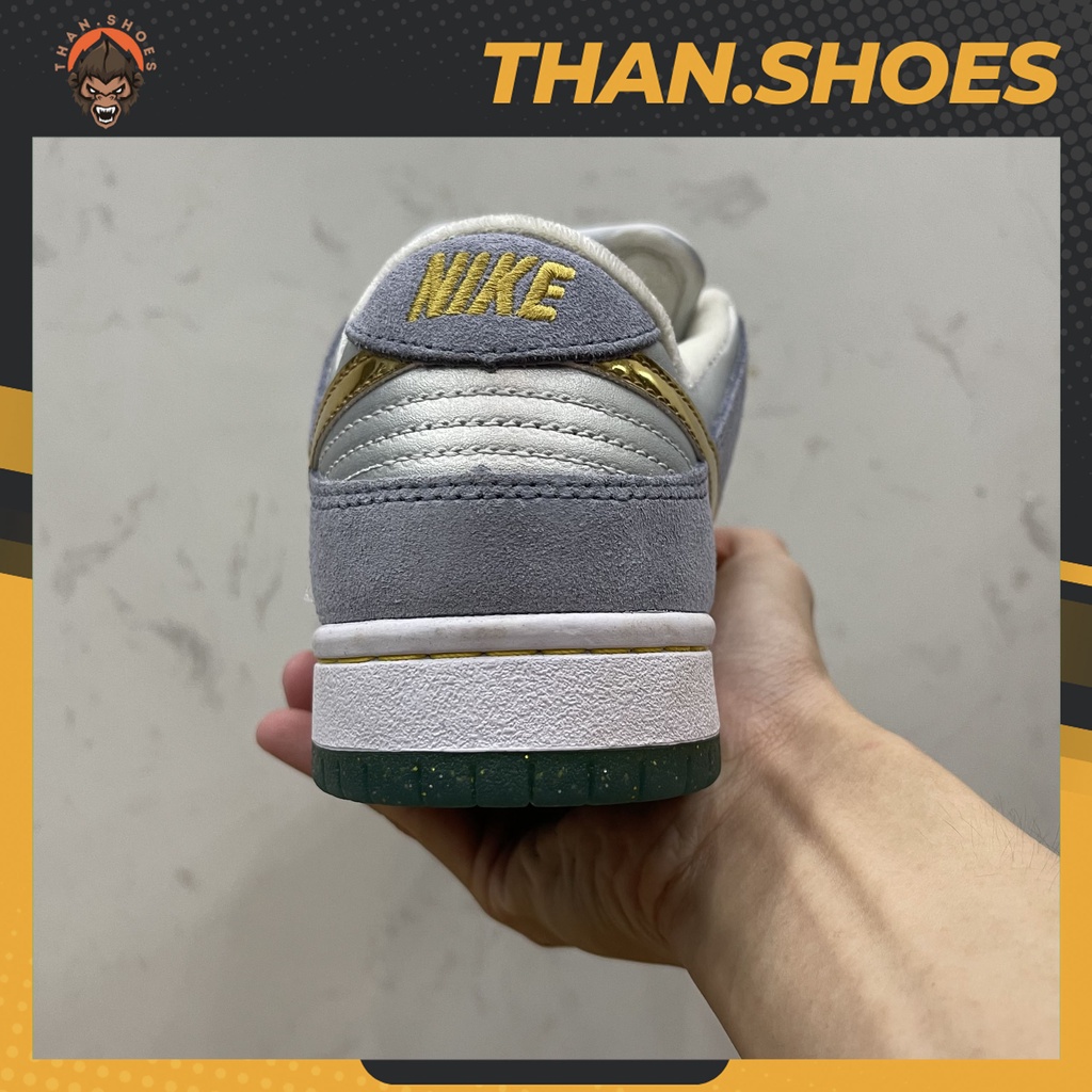 Giày SB Dunk Low Sean Cliver Holiday Special, SB Xanh Móc Vàng - Than.Shoes