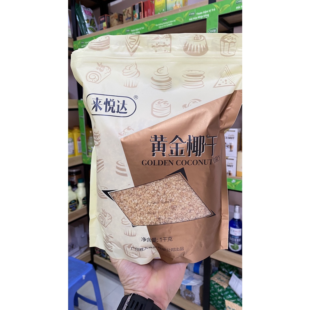 Vụn Dừa Nướng  Túi 500gr - Làm Món Trà Sữa Dừa Nướng HOT HIT