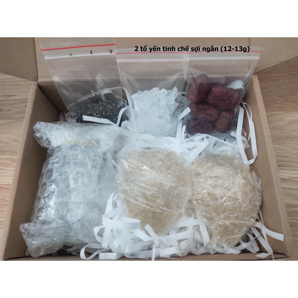 6-30g Tổ yến sào tinh chế sợi ngắn cho bé Yến Sào Loại 1 Khánh Hòa/ tặng nguyên liệu chưng táo đỏ, đ