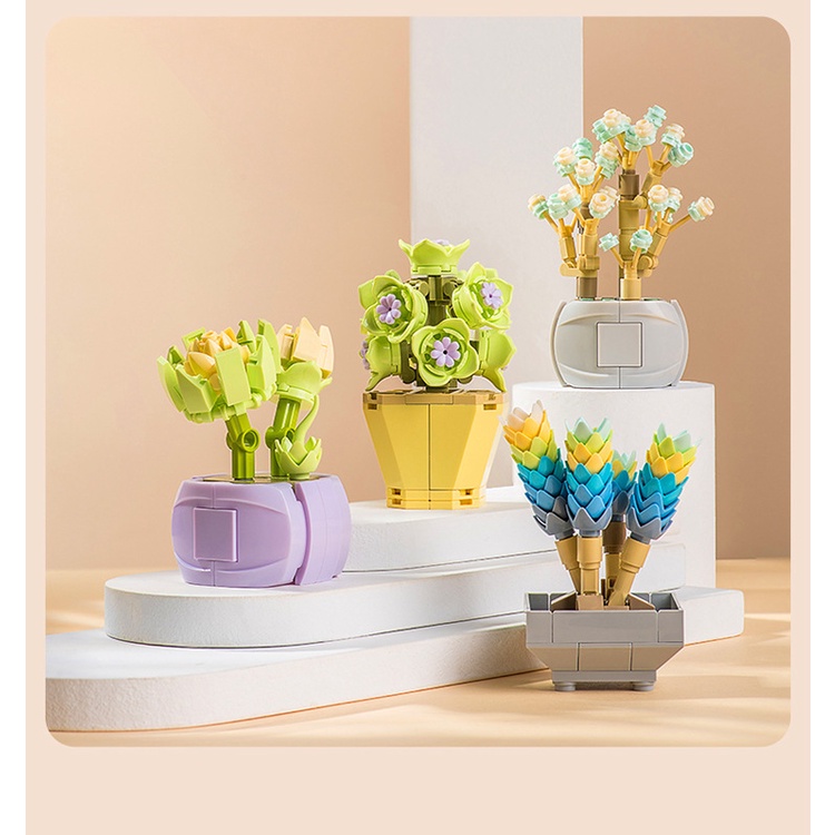 Bộ đồ chơi lắp ráp nhà hoa hồng dễ thương cho bé