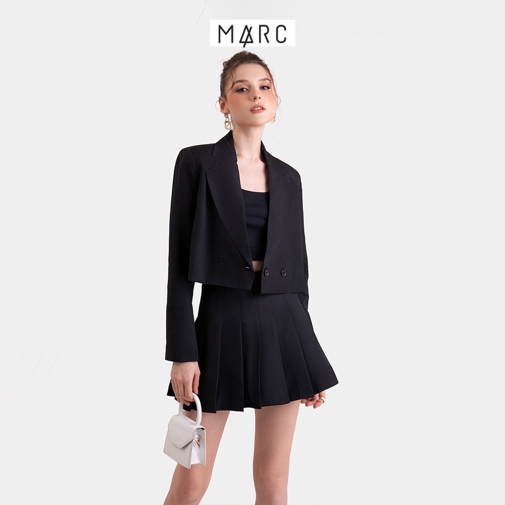 Áo blazer nữ Áo vest croptop nữ MARC FASHION tay dài cài nút cá tính dày dặn trẻ trung CBNH021323