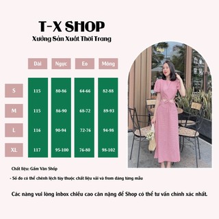 Đầm Dáng Dài Đi Biển Dạo Phố Khoét Eo, Vải Gấm Xốp Thái Có Lót Cao Cấp Sang Trọng (Đầm Dài 115cm )