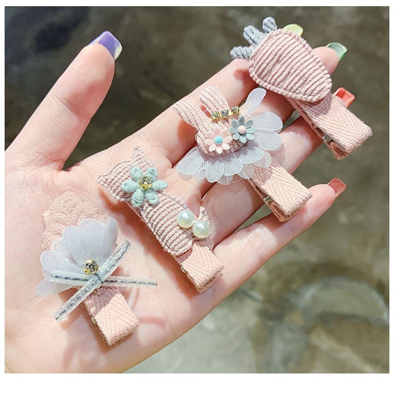 Set 6 kẹp tóc siêu xinh phong cách Hàn Quốc cho bé yêu