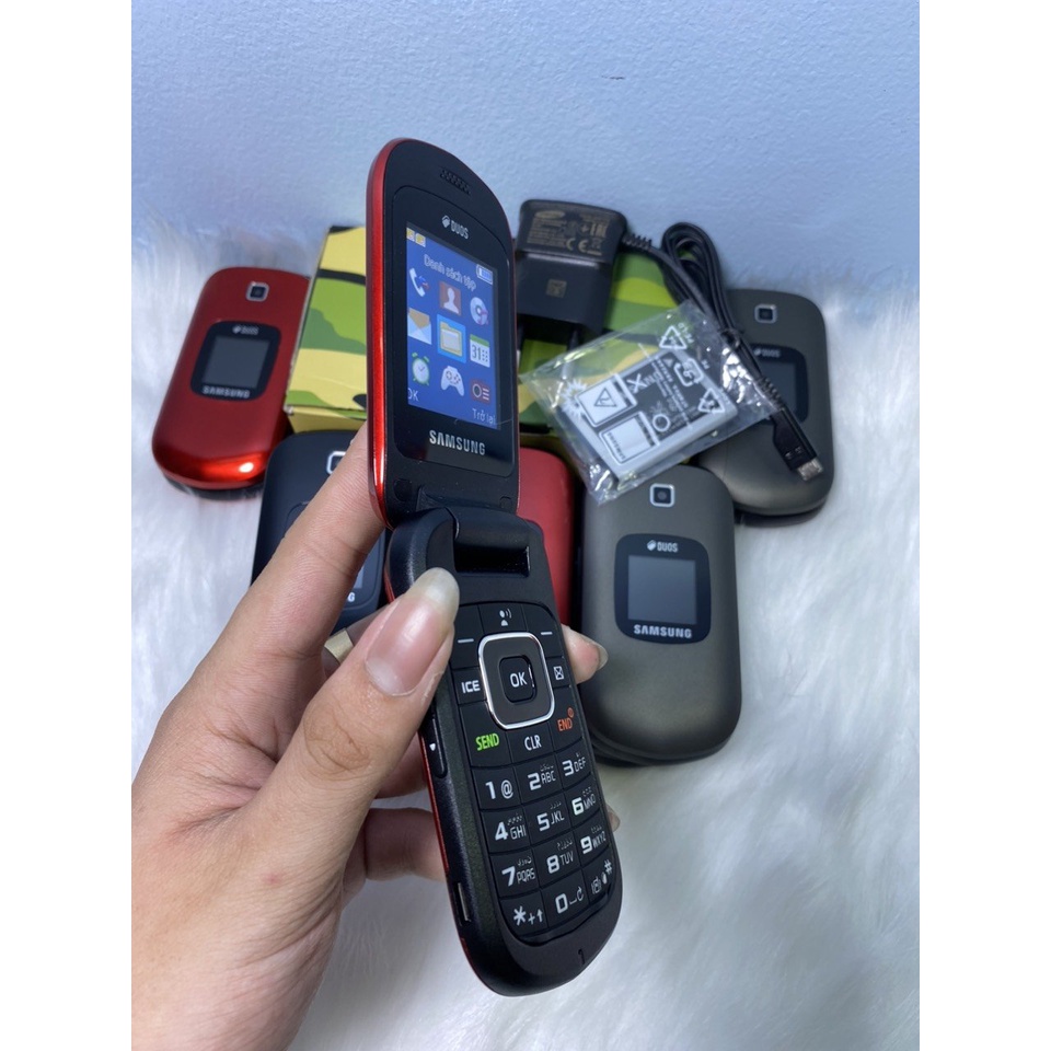 Điện thoại gập sam sung E1272 full box hỗ trợ 2 sim nghe gọi tốt - samsung b3110 bảo hành 12 tháng