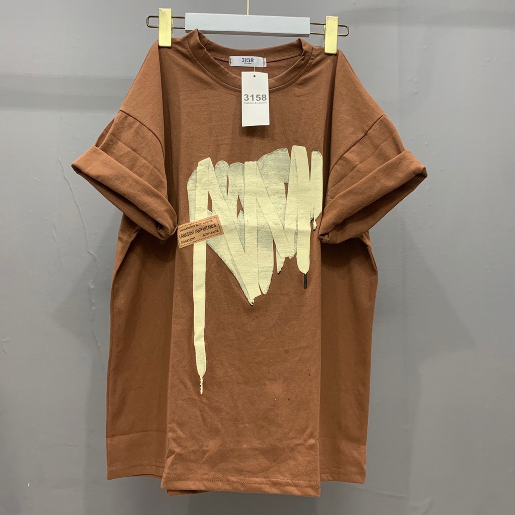 Áo Thun Phông 3158 Nam Nữ Tay Lỡ Form To Rộng in Nổi