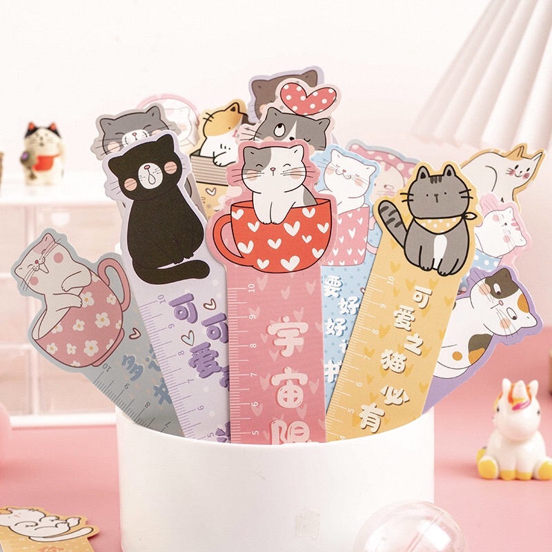 Hộp 20 Bookmark mèo siêu cute 4 màu tuỳ chọn