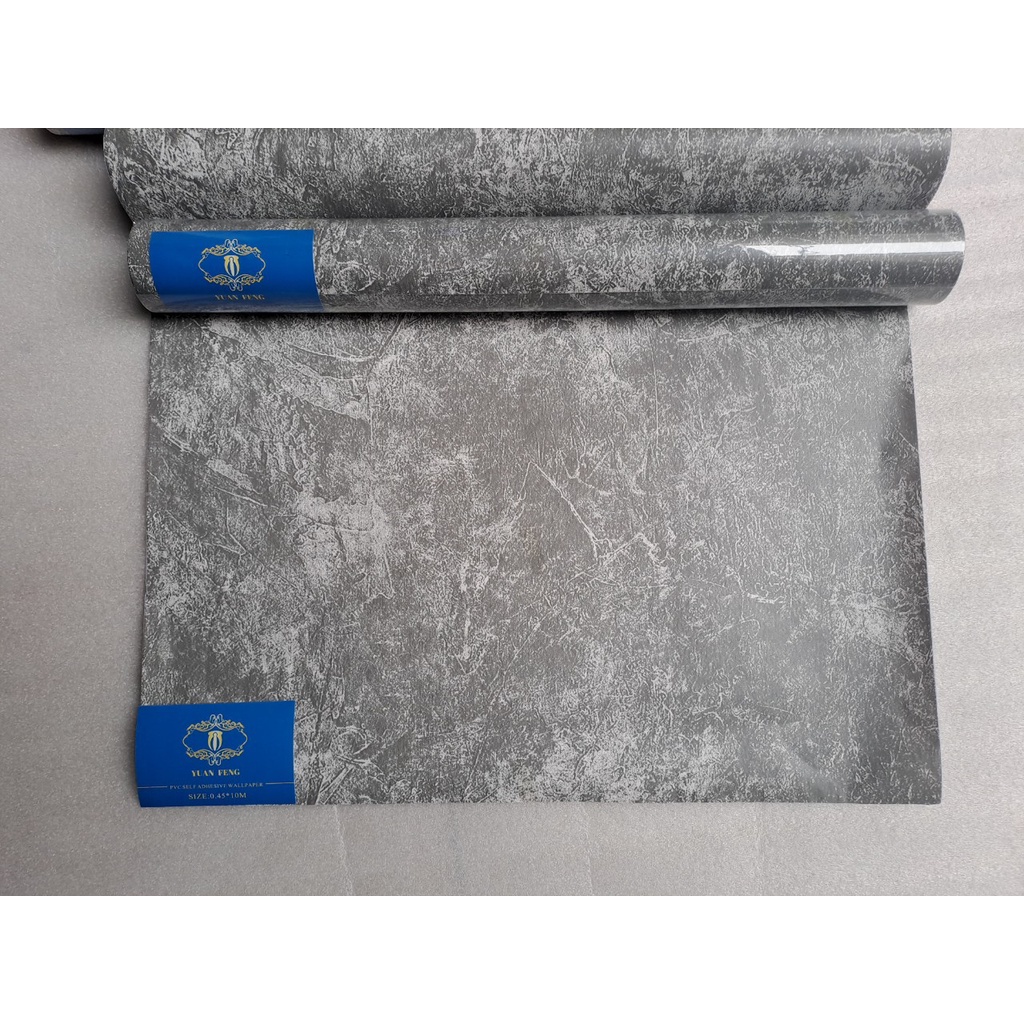 Giấy dán tường vân bê tông có keo sẵn bóc dán khổ 0.45x10m