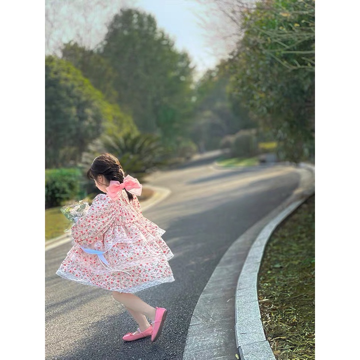 Váy hoa nhí xòe phồng công chúa cho bé gái Danchau 190