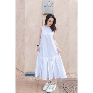 Đầm sát nách xếp ly linen 𝗦𝘁𝗲𝗹𝗹𝗮 𝗗𝗿𝗲𝘀𝘀 TEEMIN