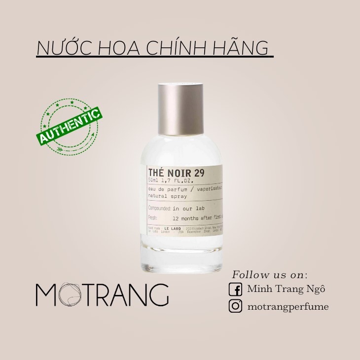 Nước Hoa Unisex Le Labo Thé Noir 29 Cao Cấp 2ml - 5ml - 10ml