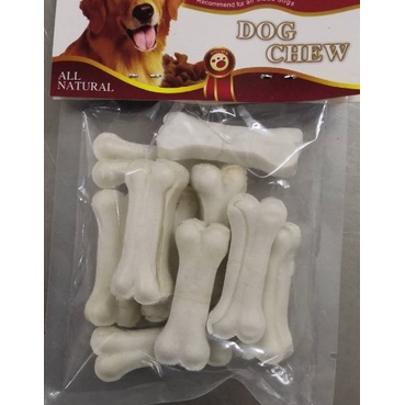 Xương da bò trắng cho chó giúp sạch răng giảm mảng bám 5cm (túi 10 chiếc)