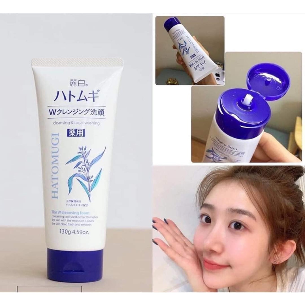 Sữa rửa mặt trắng da Hatomugi Cleansing Foam hạt Ý Dĩ