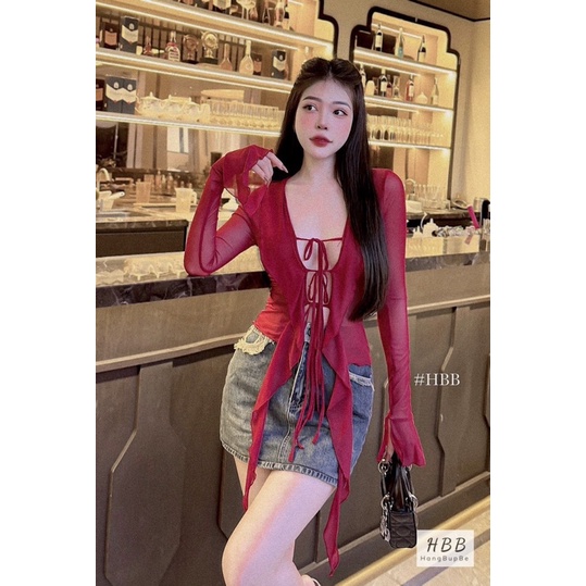 Áo lưới bèo đan dây sexy