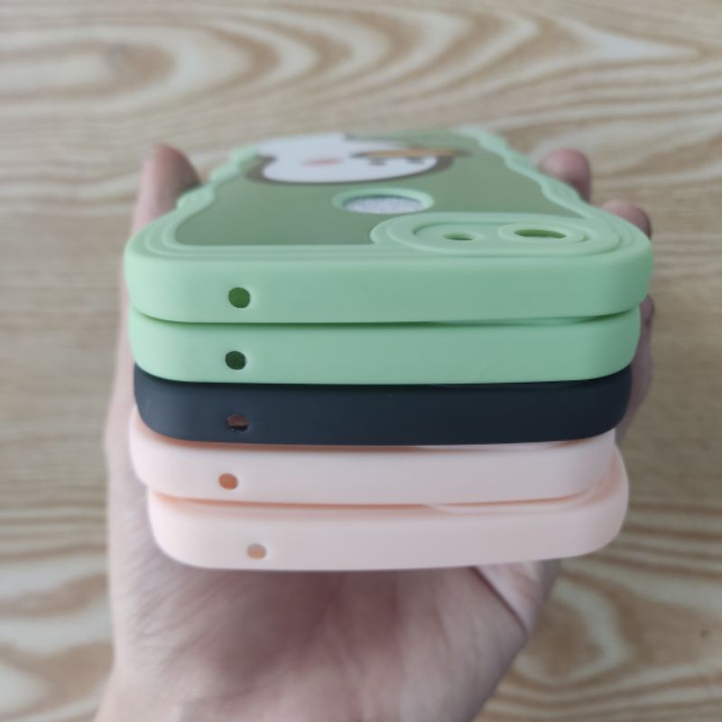 Ốp lưng Oppo F5 dẻo viền màu lưng rợn sóng lưng in hình thú dễ thương có bảo vệ camera