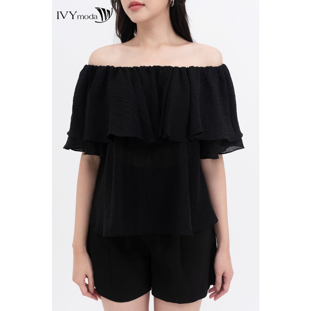 Áo lụa trễ vai dáng suông nữ IVY moda MS 16M8245