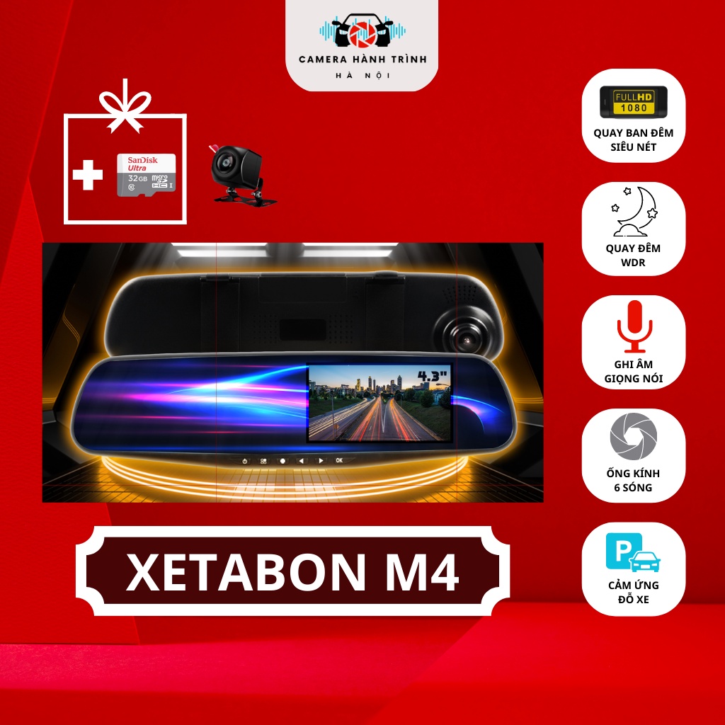 Camera hành trình ô tô M4 hỗ trợ cam trước và sau, ghi âm, quay đêm sắc nét, độ phân giải cao phù hợp với mọi loại xe | BigBuy360 - bigbuy360.vn