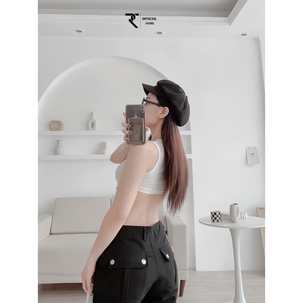 Áo ba lỗ nữ croptop TR Design vạt nhọn thiết kế lạ tanktop dáng ngắn ôm body sexy | BigBuy360 - bigbuy360.vn