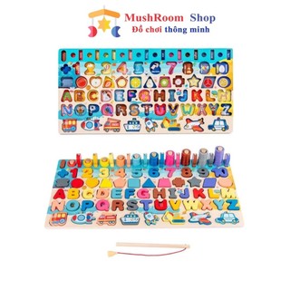 Đồ chơi gỗ câu cá đa năng mushroom cho bé