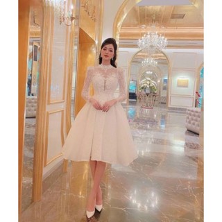 ĐẦM XÒE XẾP LY ĐÍNH HOA
