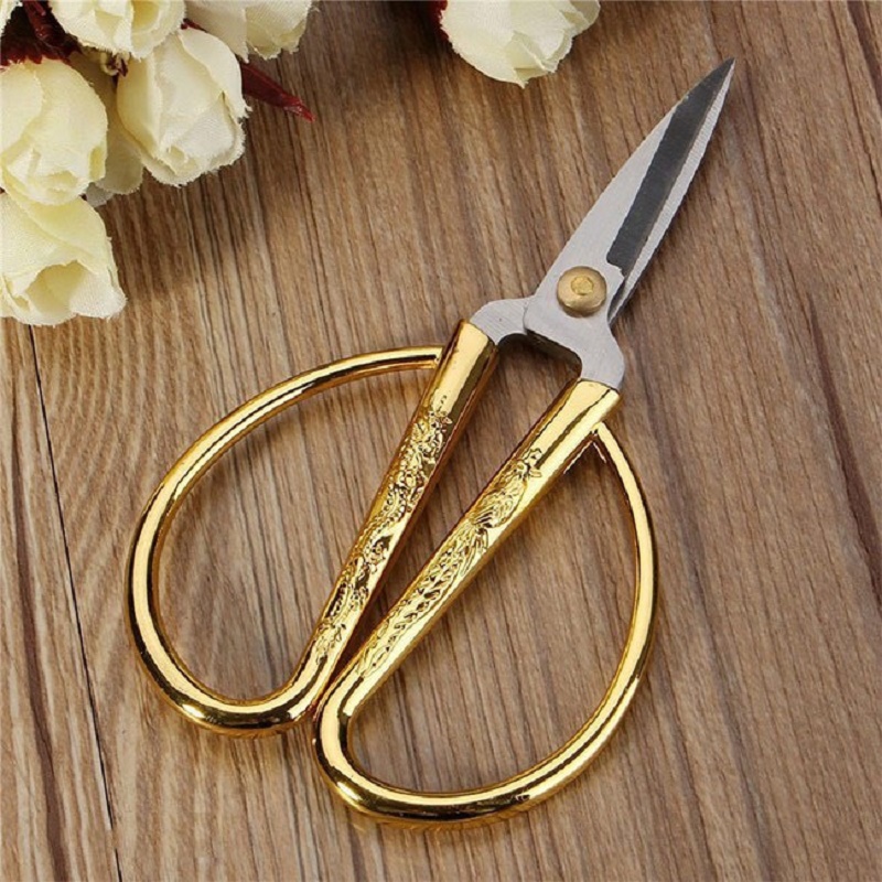 Kéo nhà bếp bén Chất liệu thép, Kéo cắt gà đa năng khắc hình rồng phụng tinh xảo độc đáo, Kéo vàng sắc bén siêu bền