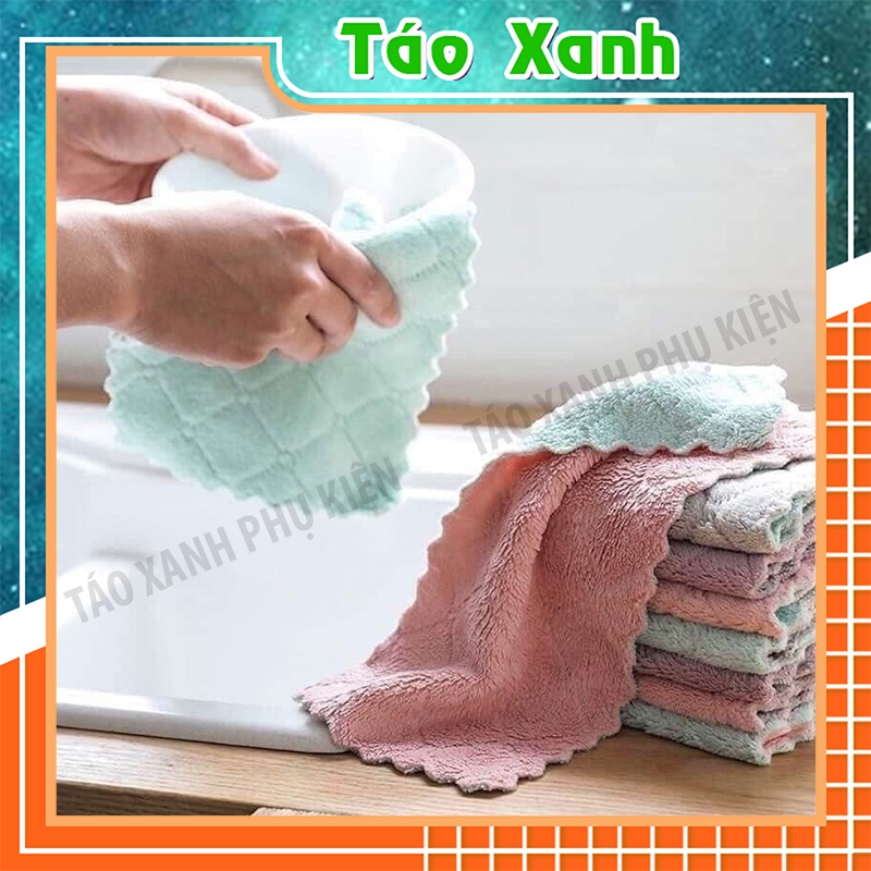 Khăn Lau Đa Năng Vệ Sinh Bếp Bát Đĩa, Cốc Chén Thấm Nước Chống Dính Dầu Mỡ Hai Mặt [Khăn Bếp]