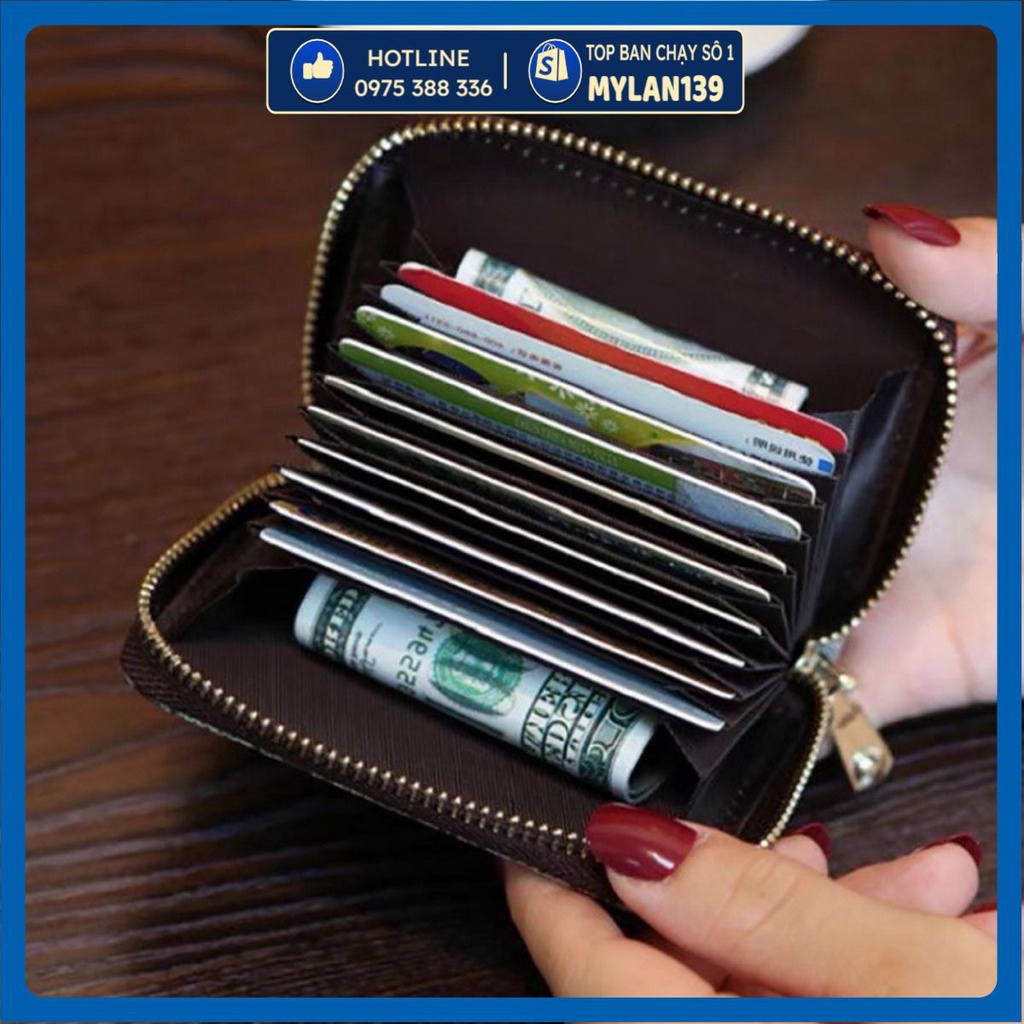 Ví bóp da mini nữ, nhiều ngăn giữ đồ nhỏ gọn, bỏ túi, Ví ngắn nam nữ da PU giá rẻ, cầm tay thời trang, Hàn Quốc cao cấp