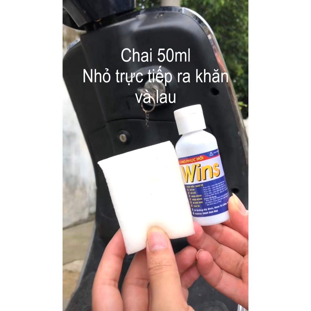 Chai NANO phục hồi nhựa nhám, nhựa đen xe máy cũ - Chai dưỡng nhựa