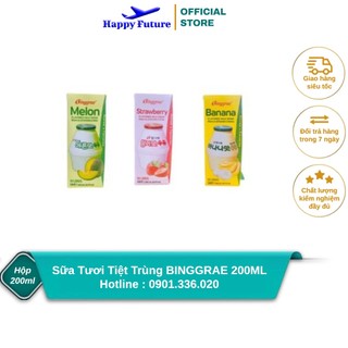 Sữa tươi tiệt trùng binggrae 200ml - sữa tươi trái cây nhập khẩu hàn quốc