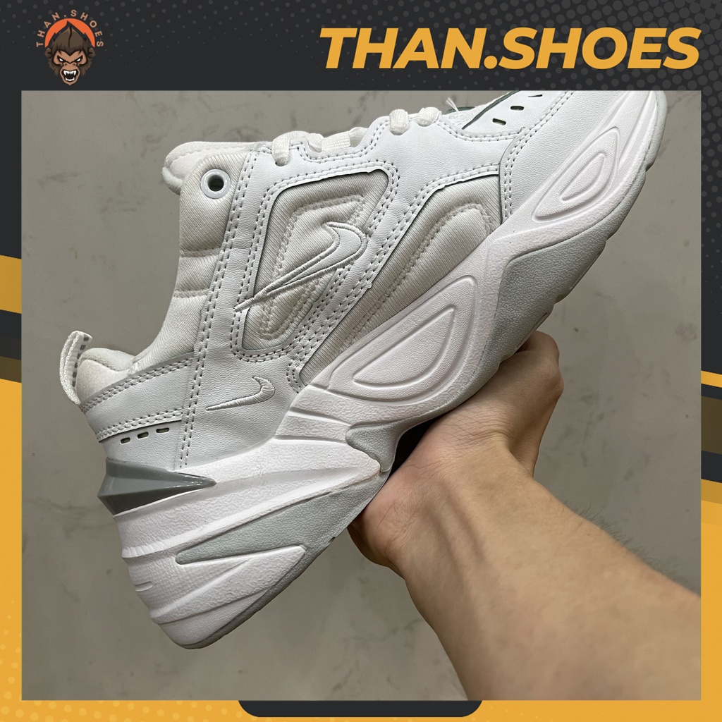 Giày M2k Tekno Triple White, M2k Trắng Gót Xám Nhạt - Than.Shoes