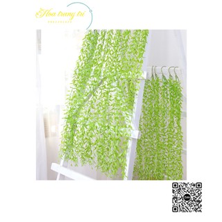 Combo 10 dây lá trúc non - cúc tần ấn độ, dây leo cành lá giả treo tường cao cấp trang trí nhà cửa, sân vườn