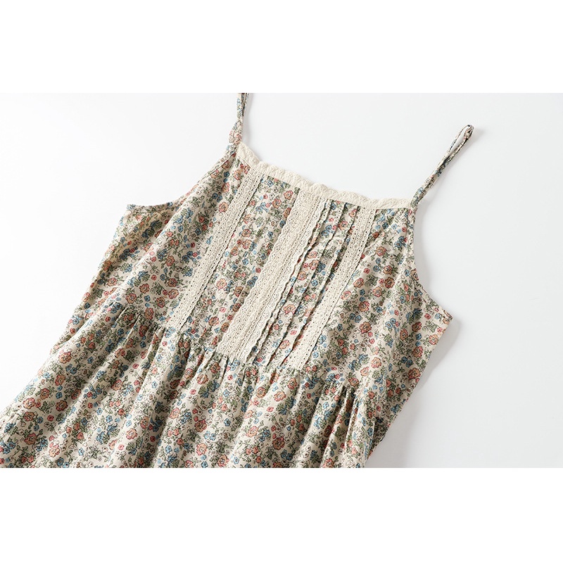 Đầm liền linen KAMAKA sát nách Morigirl in hoa liti - NU8399