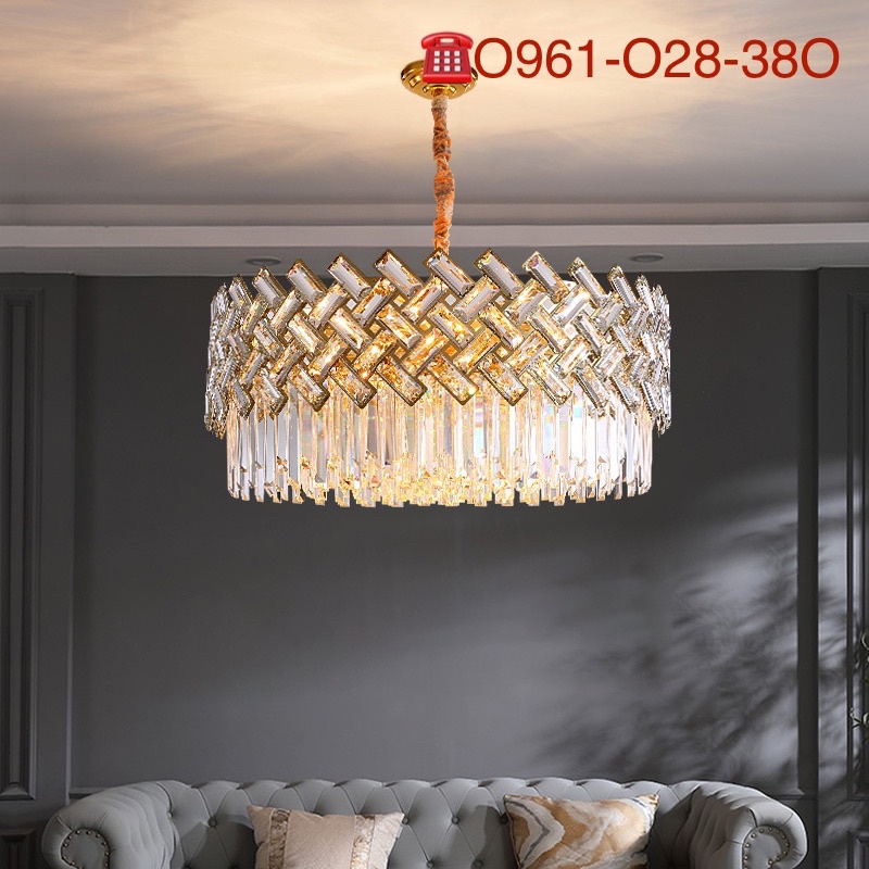 ĐÈN THẢ PHA LÊ VÀNG GOLD HÀNG CHUẨN TRANG TRÍ NỘI THẤT