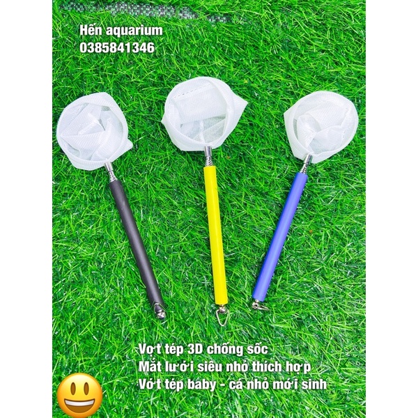 Vợt tép 3D chống sốc- vợt mắt lưới siêu nhỏ chuyên dùng vớt cá , tép baby mới sinh
