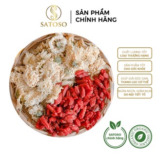 Trà cúc trắng mix kỷ tử dưỡng nhan, thanh lọc cơ thể, giúp ngủ ngon tốt cho sức khỏe SATOSO gói 10g