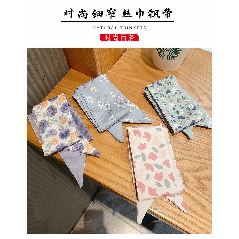 Dây Turban Dây Buộc Tóc Thắt Nơ Vải Lụa Dài Phong Cách Hàn Quốc