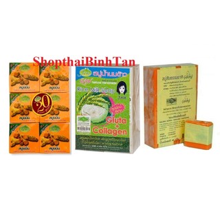 Combo 12 cục xà phòng Jam gạo/quýt Thái Lan