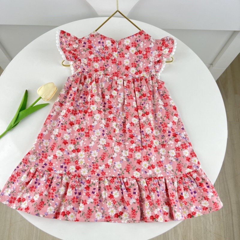 Váy công chúa bé gái,Váy bé gái cánh tiên phối ren chất lụa nhật size 8-32kg