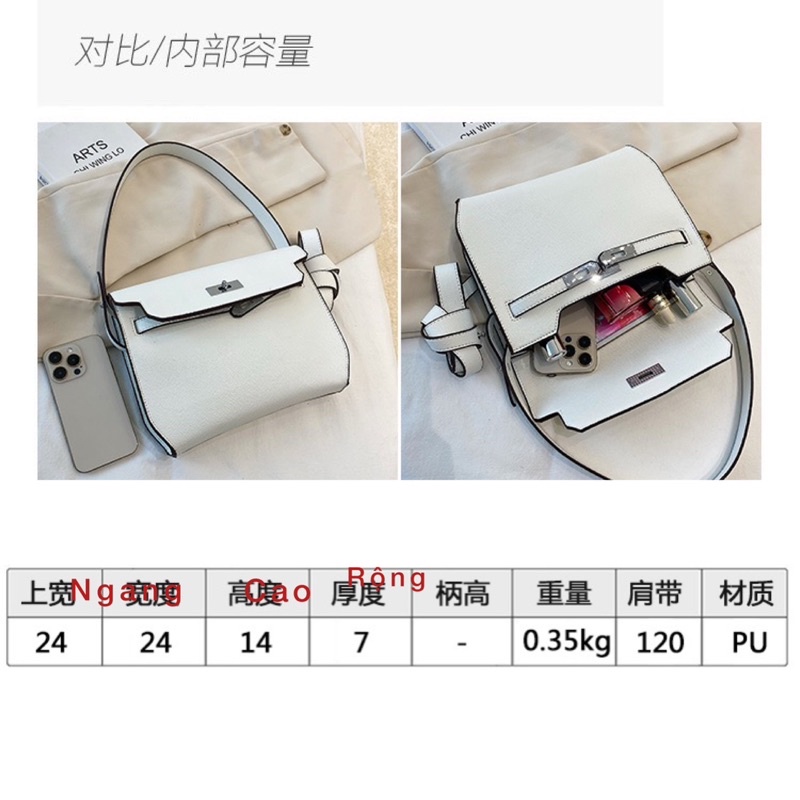 Túi đeo chéo và đeo kẹp nách trơn đơn giản khoá HM 2023