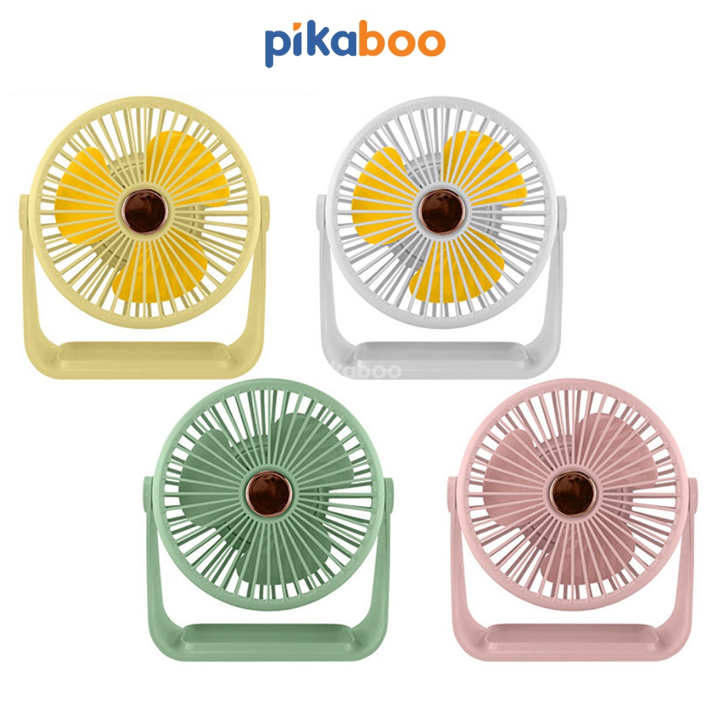 Quạt tích điện quạt sạc để bàn cao cấp Pikaboo chất liệu nhựa an toàn màu sắc hiện đại sang trọng