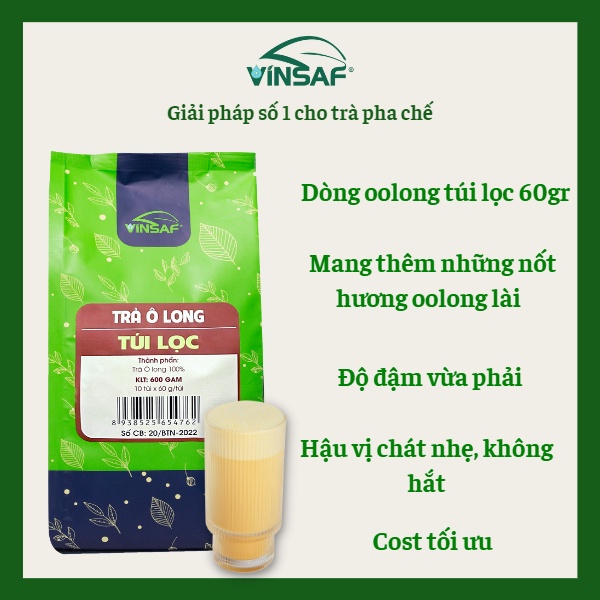 TRÀ OLONG TÚI LỌC VINSAF 600gr