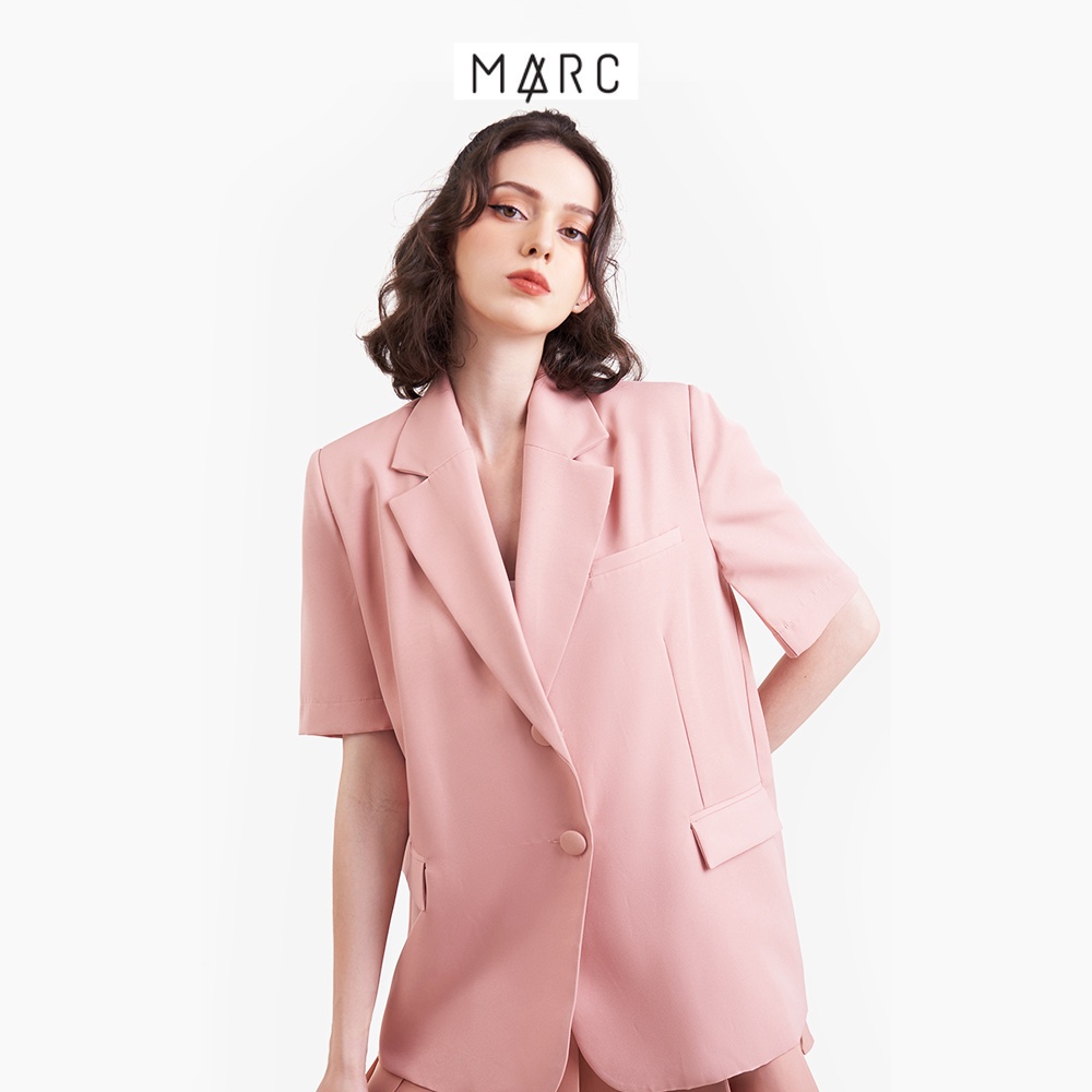 Áo blazer nữ Áo vest tay ngắn nữ MARC FASHION phối túi giả trẻ trung CBNH112822