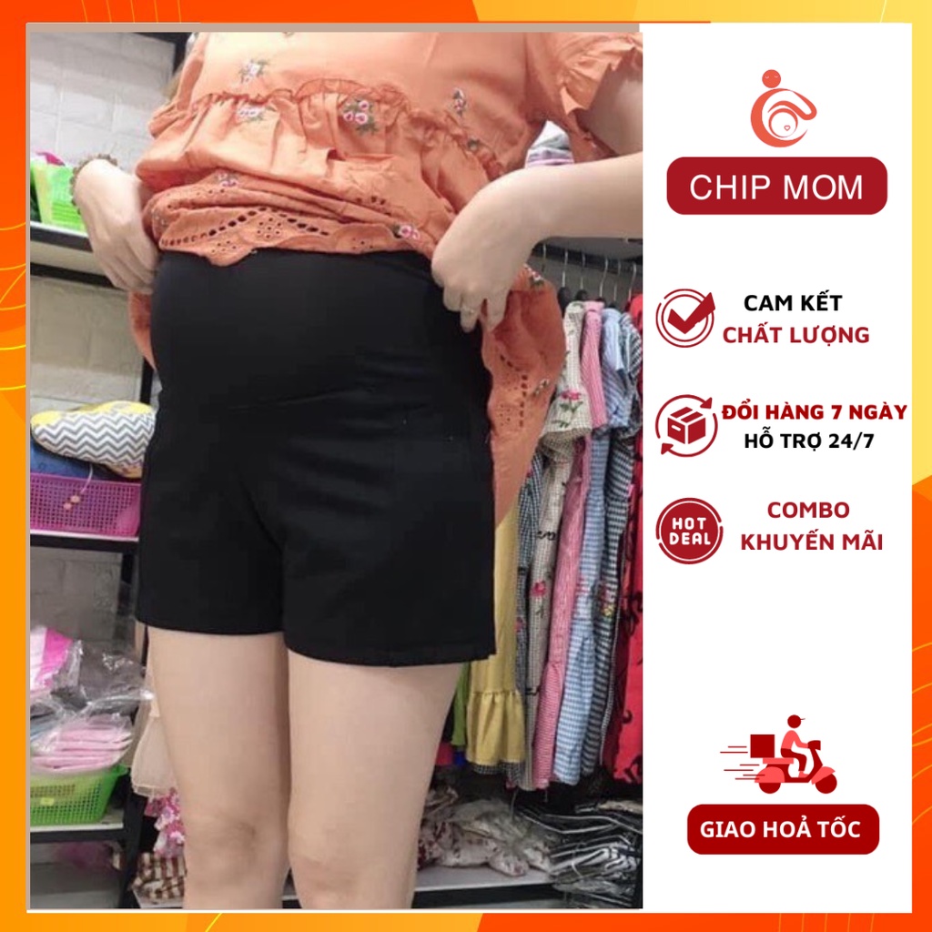 Quần đùi bầu, Quần sooc Bầu Umi cotton đẹp mát- trẻ trung - ảnh thật - QS08
