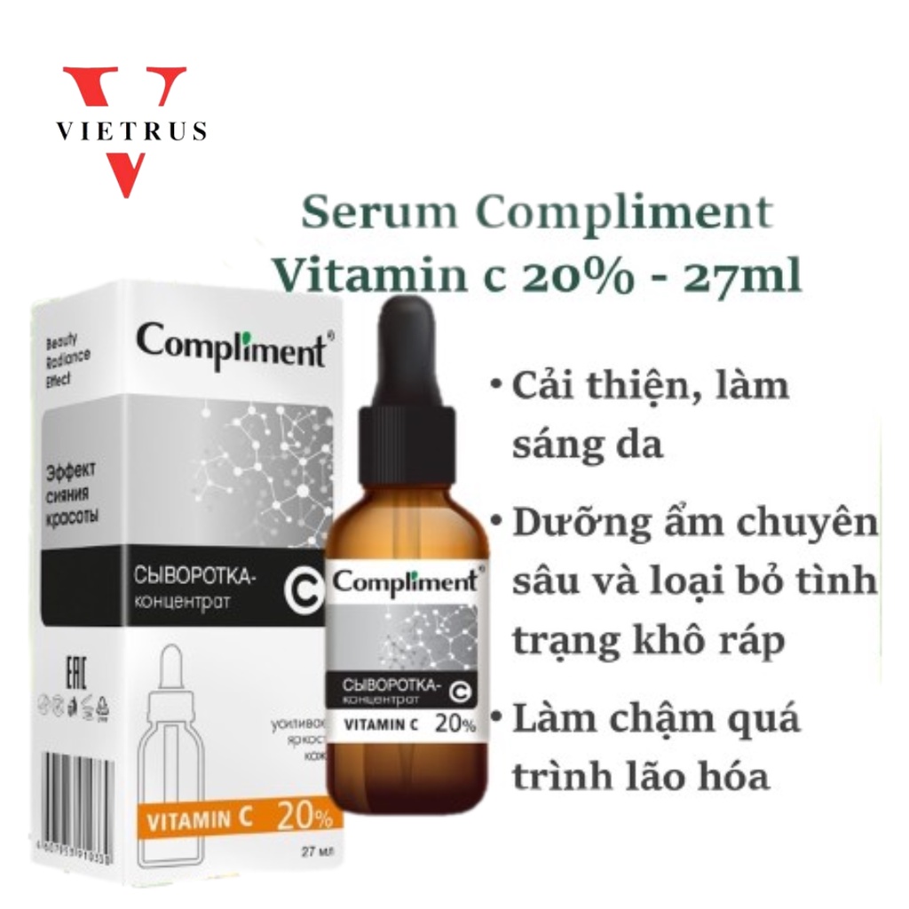 Serum Compliment Vitamin C 20%, Serum Compliment 2% BHA , Compliment 5% Hyaluronic Acid nhập khẩu Nga