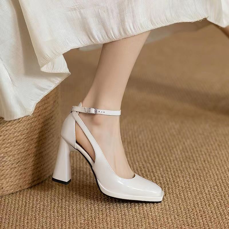 Giày Cao Gót Đế Dày Tăng Chiều Cao Bằng Da Mềm Thoải Mái Phong Cách Pháp Thanh Lịch Cho Nữ Giày Cao Gót Thiết Kế Xinh Xắn Thời Trang Dành Cho Nữ